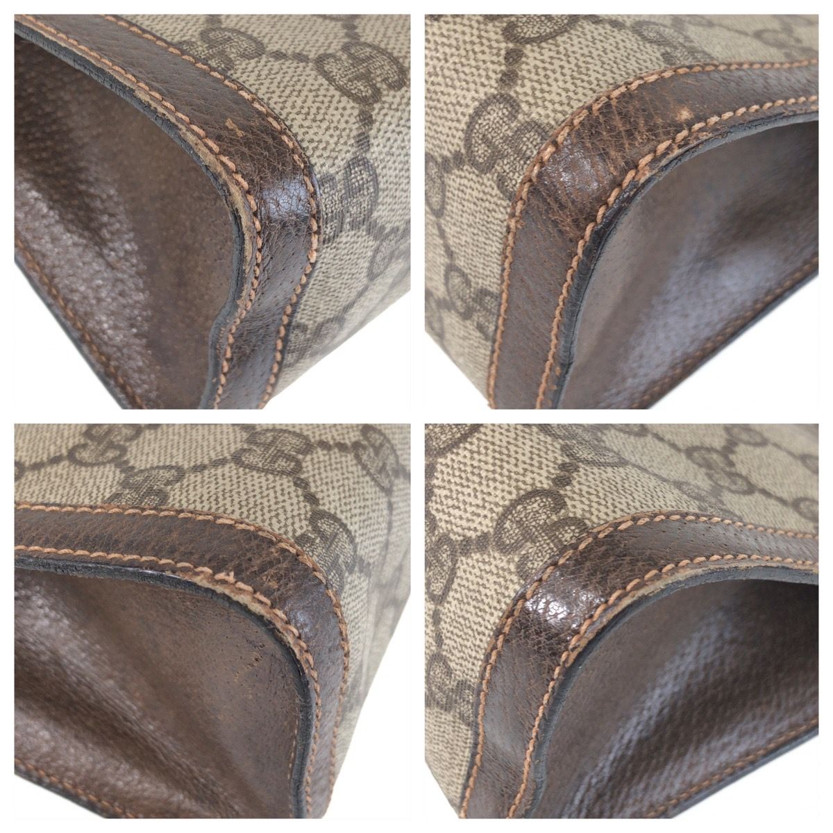美品 GUCCI グッチ ヴィンテージ シェリーライン ブラウン ベージュ GG
