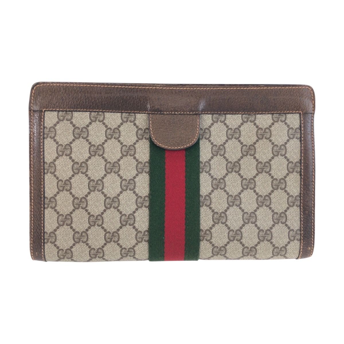 美品 GUCCI グッチ ヴィンテージ シェリーライン ブラウン ベージュ GG