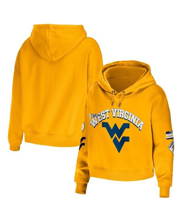 ウェア バイ エリン アンドルーズ レディース アウター パーカー・スウェット クロップド WEAR by Erin Andrews Womens Gold West Virginia Mountai 17,026円