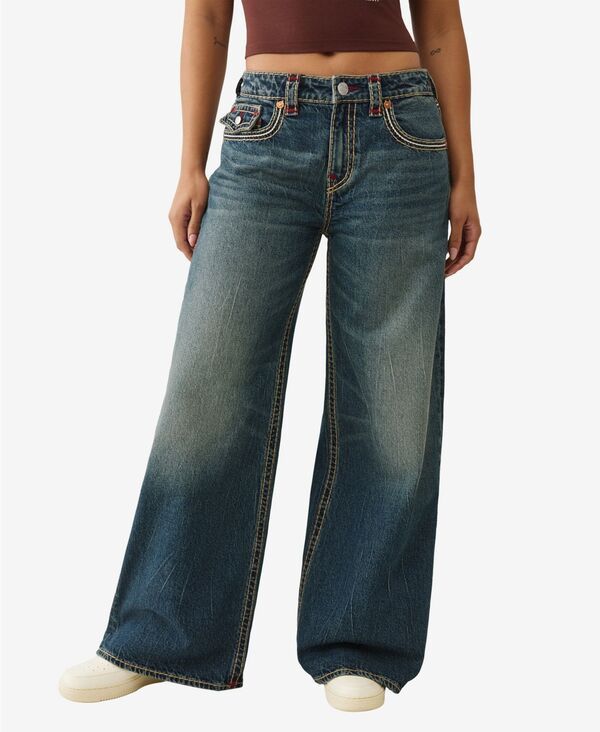 トゥルーレリジョン レディース ボトムス デニムパンツ ジーンズ True Religion Womens Jessie Super Baggy Flap Super T Jeans Petal Bl 34,970円