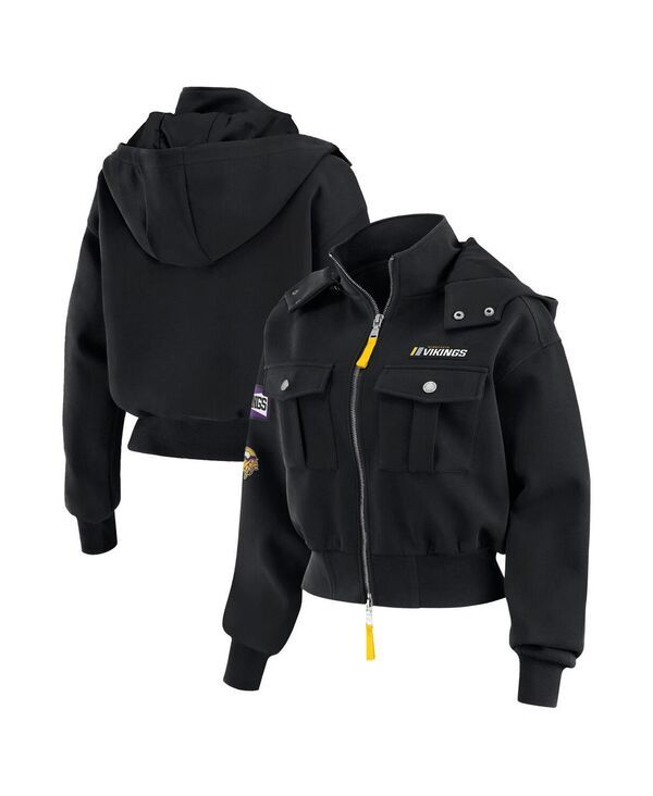 ウェア バイ エリン アンドルーズ レディース アウター ジャケット・ブルゾン クロップド WEAR by Erin Andrews Womens Black Minnesota Vikings Pa 21,520円