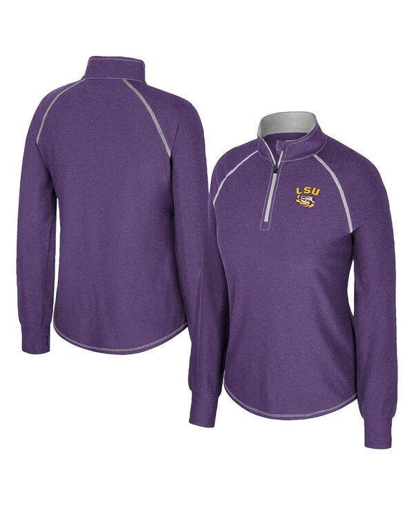 コロシアム レディース アウター パーカー・スウェット シャツ Colosseum Womens Purple LSU Tigers Bikram Raglan QuarterZip Sweatshi