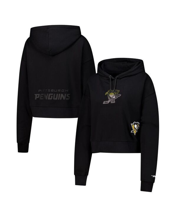 プロスタンダード レディース アウター パーカー・スウェット クロップド Pro Standard Womens Black Pittsburgh Penguins Jewels Cropped Pu
