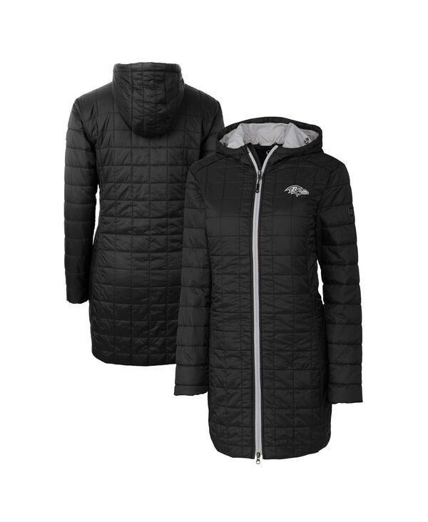 カッターアンドバック レディース アウター パーカー・スウェット コート Cutter Buck Womens Black Baltimore Ravens Rainier Eco Insulated