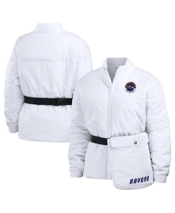 ウェア バイ エリン アンドルーズ レディース アウター ジャケット・ブルゾン WEAR by Erin Andrews Womens White Baltimore Ravens Packaway