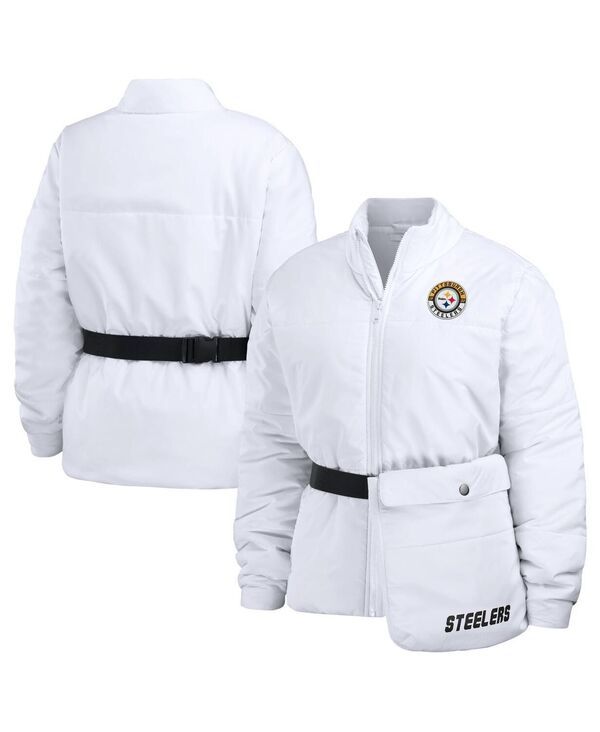 ウェア バイ エリン アンドルーズ レディース アウター ジャケット・ブルゾン Tシャツ WEAR by Erin Andrews Womens White Pittsburgh Steelers P
