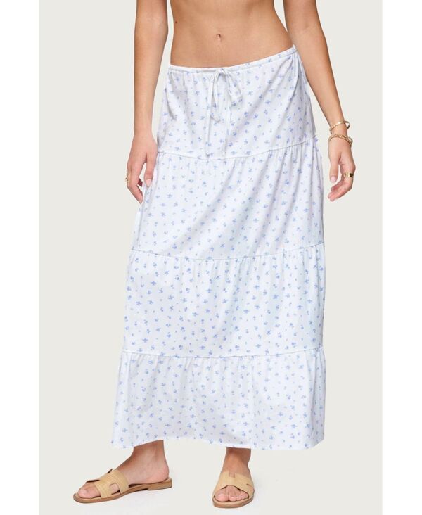 アディクテッド レディース ボトムス スカート ティアード フラワー柄 マキシ フラワー Edikted Womens Charley Floral Tiered Maxi Skirt White ホ