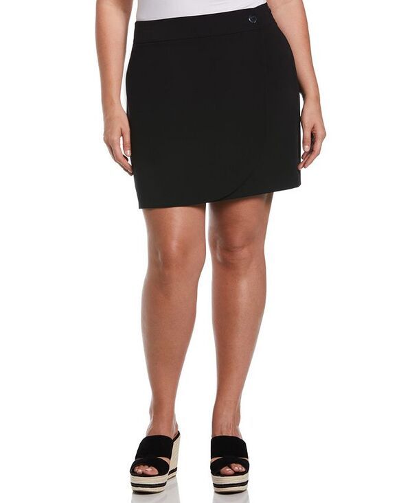 ラファエラ レディース ボトムス スカート プラスサイズ Rafaella Plus Size Modern Fit Wrap Skirt Black ブラック
