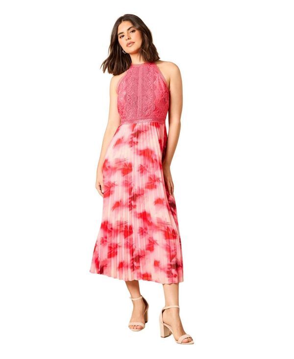 オアシス レディース トップス ワンピース プリント ミディ レース ホルター Oasis Womens Printed Lace Mix Halterneck Midi Dress Multi マル