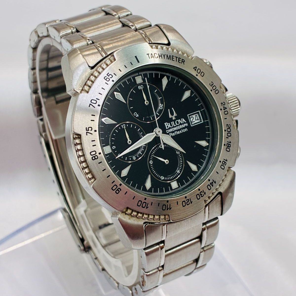 【稼動】ブローバ　BULOVA　96G10　メンズ　クォーツ　デイト　3針　黒 N 最終値下げ【ジャンク品】BULOVA ブローバ 腕時計 メンズ 黒