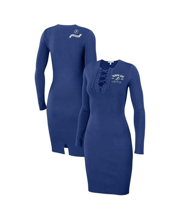 ウェア バイ エリン アンドルーズ レディース トップス ワンピース レース WEAR by Erin Andrews Womens Blue Tampa Bay Lightning LaceUp D 20,235円