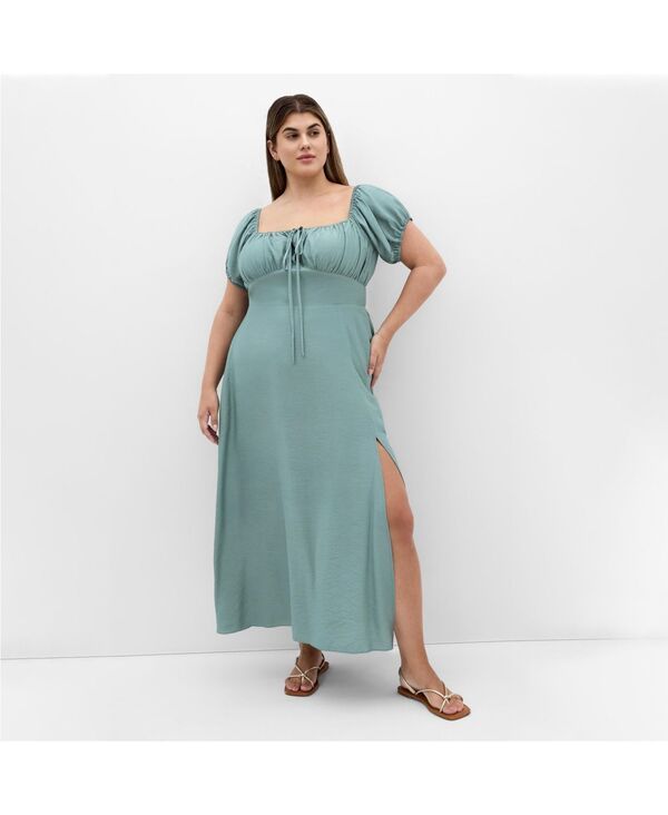 シティーシック レディース トップス ワンピース マキシワンピース プラスサイズ マキシ CITY CHIC Plus Size Abbigail Split Maxi Dress Sage セージ