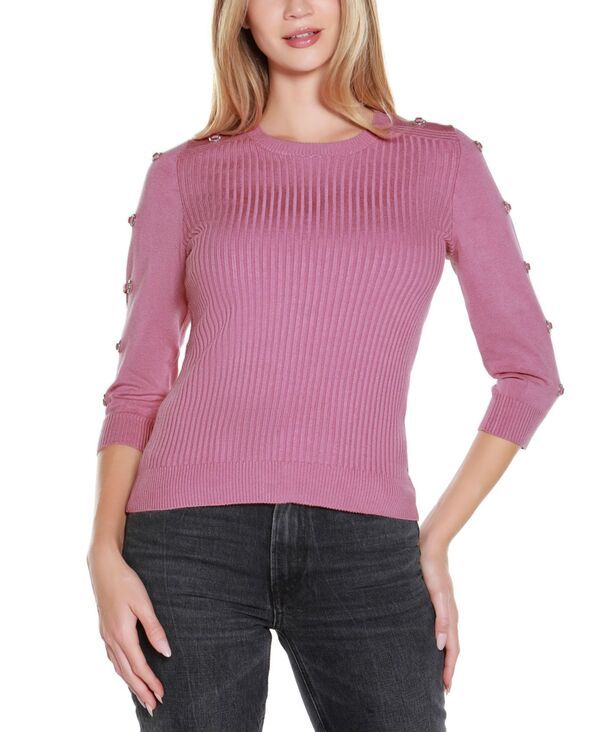 ベルディーニ レディース アウター ニット・セーター リブ セーター Belldini Womens GrommetTrim Ribbed Sweater Orchid Smoke Silver スモ 13,860円