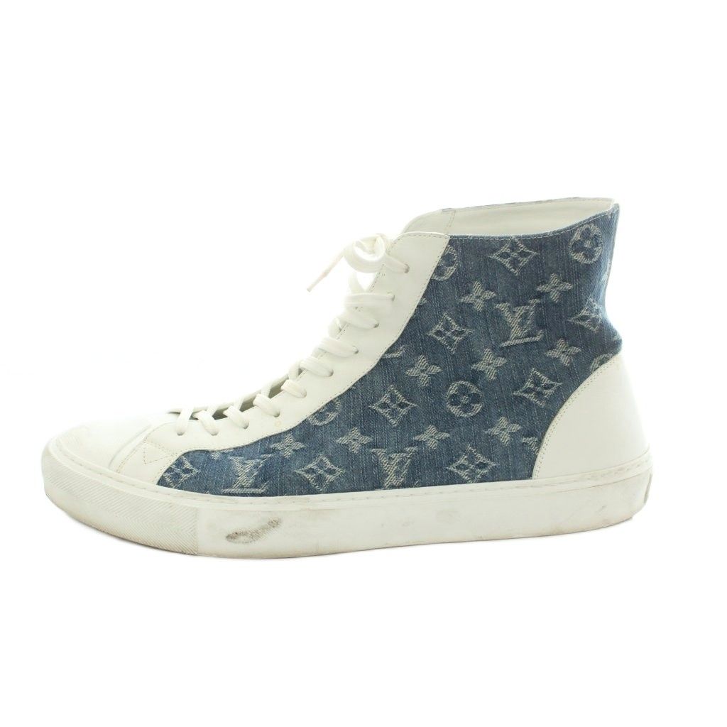 ルイヴィトン LOUIS VUITTON タトゥーライン モノグラムデニム ハイカットスニーカー シューズ 12 30.5-31.0cm 青 ブルー 白 ホワイト /MI ■GY62 39,585円