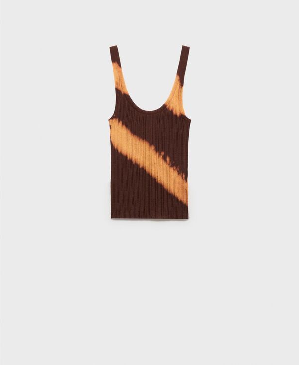 マンゴ レディース トップス シャツ ニット MANGO Womens TieDye Knit Top Brown ブラウン