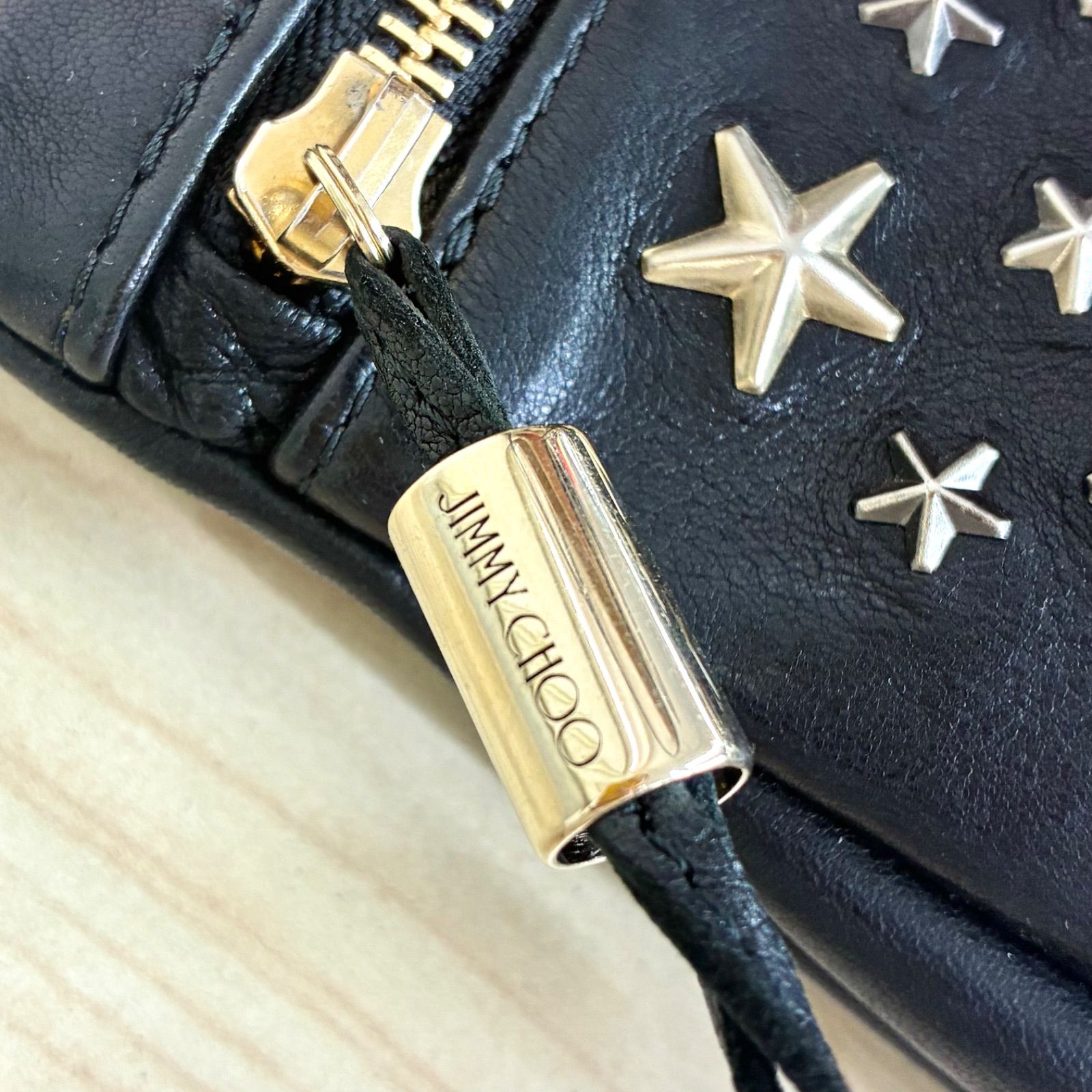 ジミーチュウ JIMMY CHOO】美品！スタースタッズクラッチバッグ 