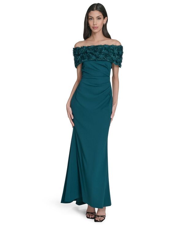 エリザジェイ レディース トップス ワンピース ギャザー Eliza J Womens OffTheShoulder SideRuched Gown Hunter green グリーン 38,220円