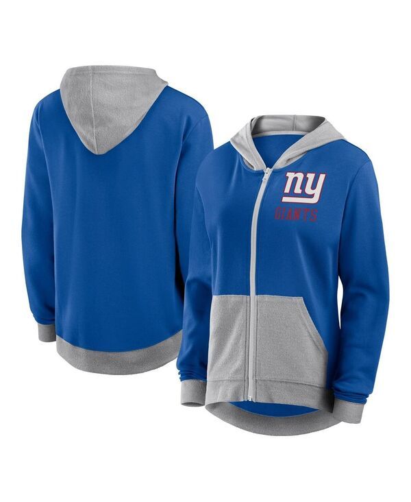 ファナティクス レディース アウター パーカー・スウェット Fanatics Womens Royal New York Giants Hit FullZip Hoodie Royal