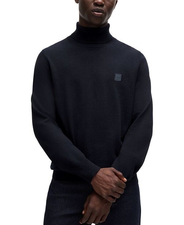 ヒューゴボス メンズ アウター ニット・セーター Hugo Boss Mens Rollneck RegularFit Sweater Dark Blue ブルー
