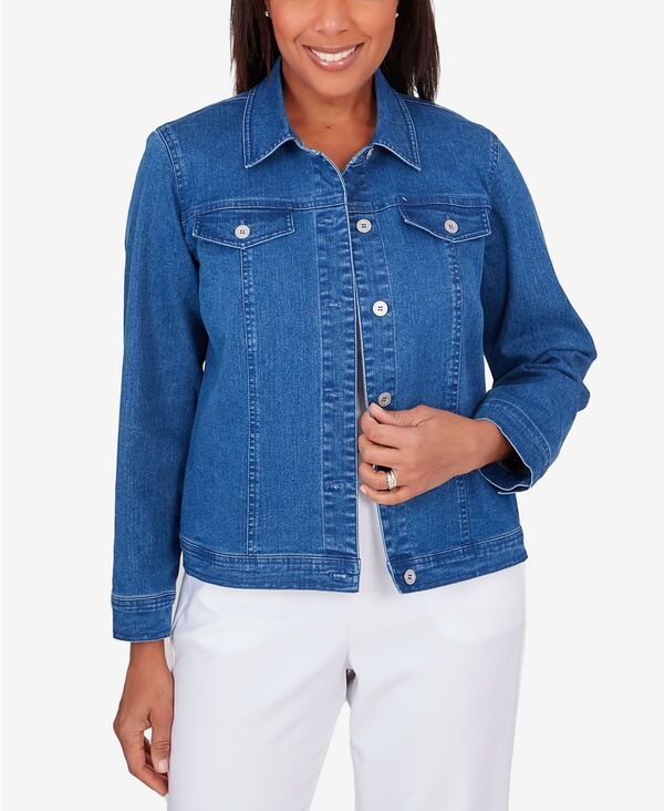 アルフレッド ダナー レディース アウター ジャケット・ブルゾン デニム ジャケット Alfred Dunner Womens Classic Fit Denim Jacket Medium Deni