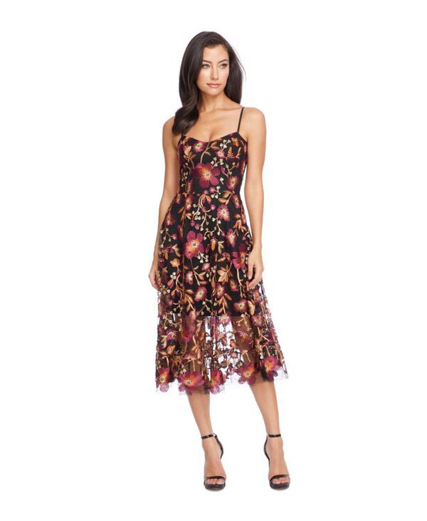 ドレスザポプレーション レディース トップス ワンピース ノースリーブ Dress the Population Uma Womens Sleeveless Fit Flare Dress Maroo