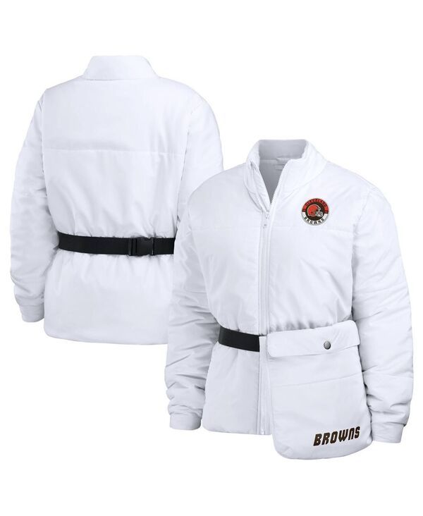ウェア バイ エリン アンドルーズ レディース アウター ジャケット・ブルゾン ジャケット WEAR by Erin Andrews Womens White Cleveland Browns Pac