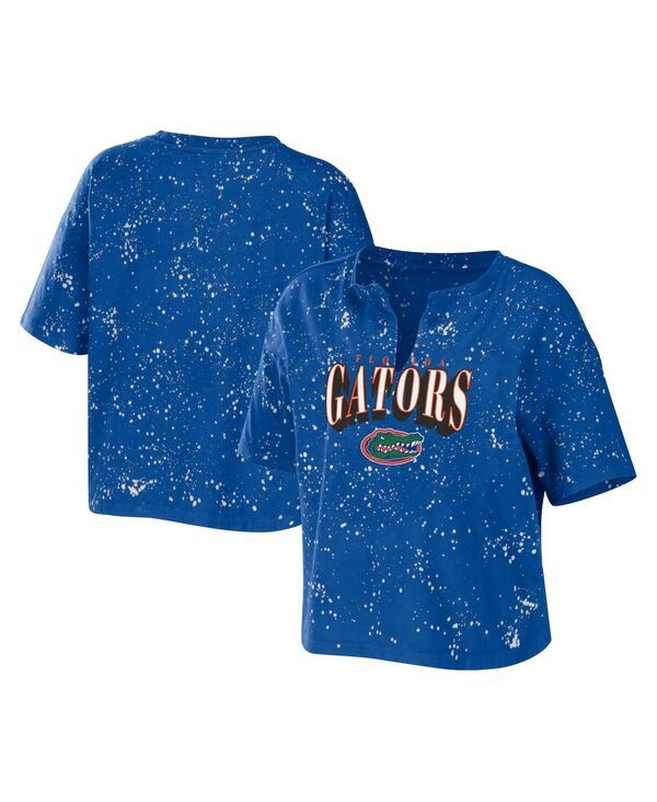 ウェア バイ エリン アンドルーズ レディース トップス Tシャツ クロップド WEAR by Erin Andrews Womens Royal Florida Gators Bleach Wash