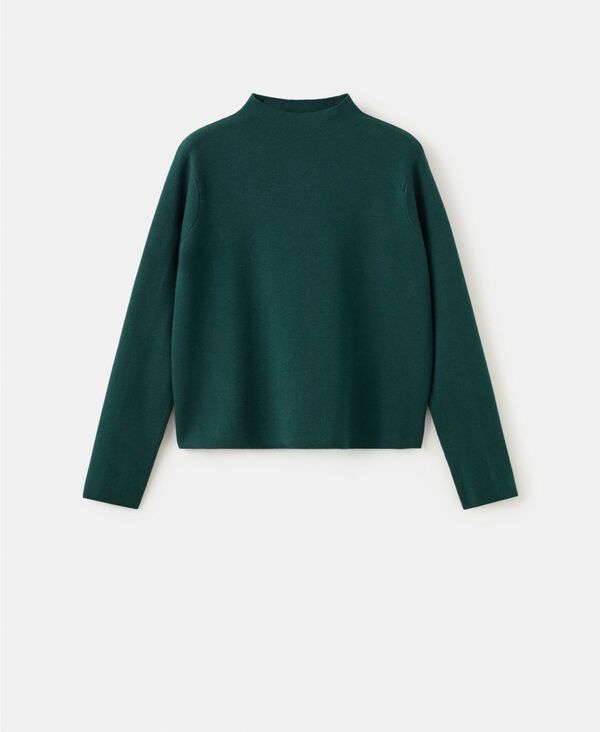 マンゴ レディース アウター ニット・セーター MANGO Womens Perkins Necknitted Sweater Dark Green グリーン