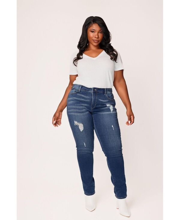 スリンク レディース ボトムス デニムパンツ プラスサイズ SLINK Jeans Plusize Denim High Rise Boyfriend Jeans Rolled in 28 Insea