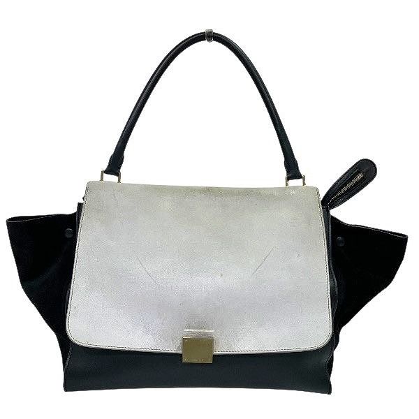 セリーヌ CELINE トラペーズ ハンドバッグ キャンバス レザー レディース