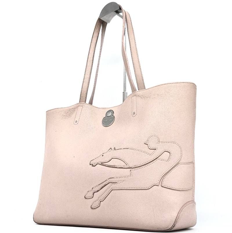 Longchamp ロンシャン ショップイット トートバッグ ピンク レザー 本