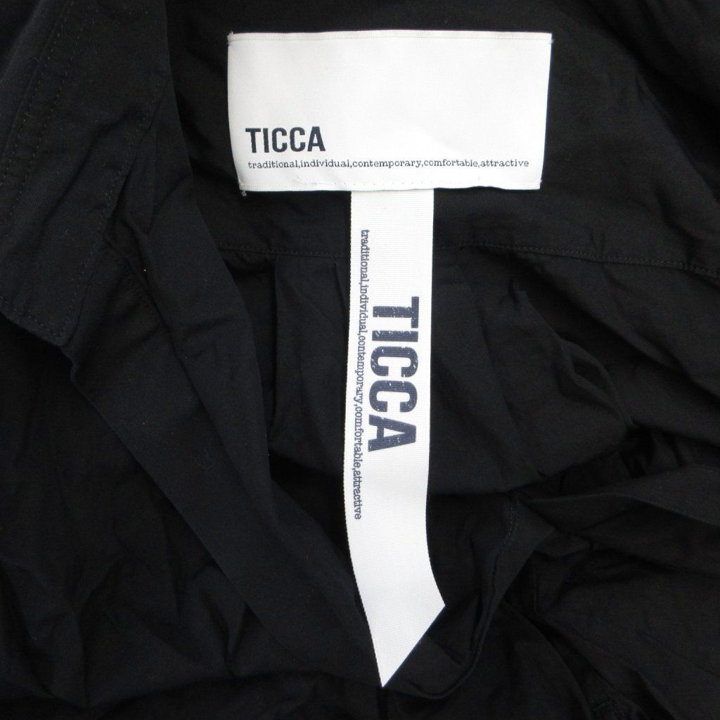 ティッカ TICCA シャツワンピース Free 黒 ブラック スキッパーカラー