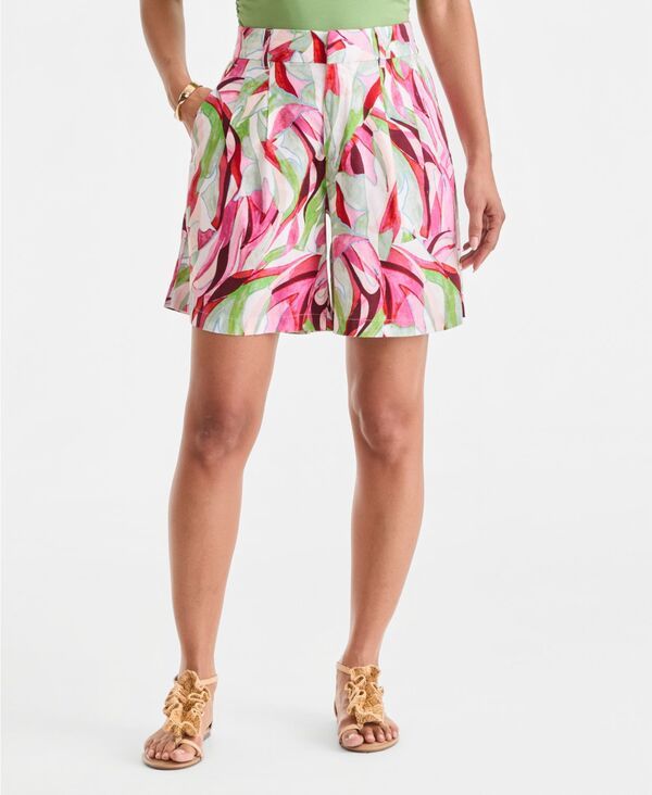 【送料無料】 アイエヌシー インターナショナル コンセプト レディース ハーフパンツ・ショーツ ボトムス Womens HighRise Bermuda Shorts Casey Abstract