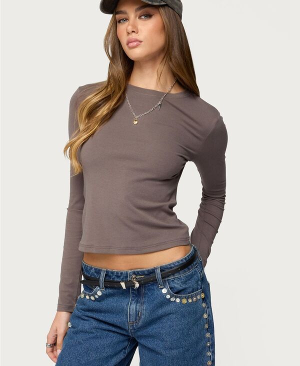 【送料無料】 アディクテッド レディース シャツ トップス Womens Kiyan Long Sleeve T Shirt Gray