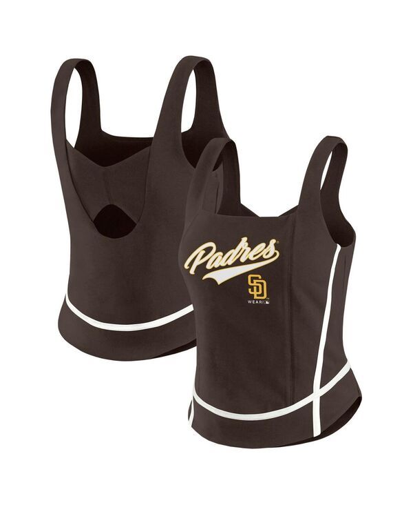 【送料無料】 ウェア バイ エリン アンドルーズ レディース タンクトップ トップス WomensBrown San Diego Padres Square Neck Tank Top Brown