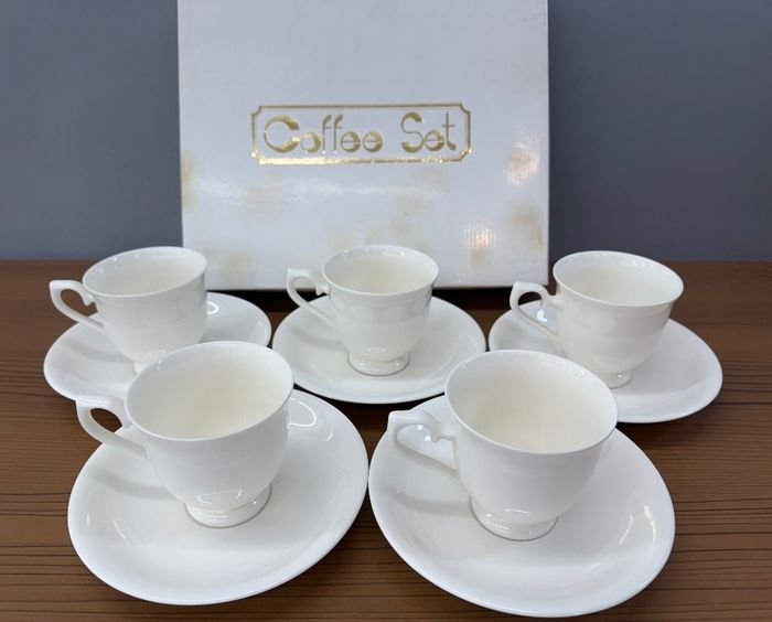 ノーブランド Coffee Set ホワイト カップ＆ソーサー 5客セット - メルカリ
