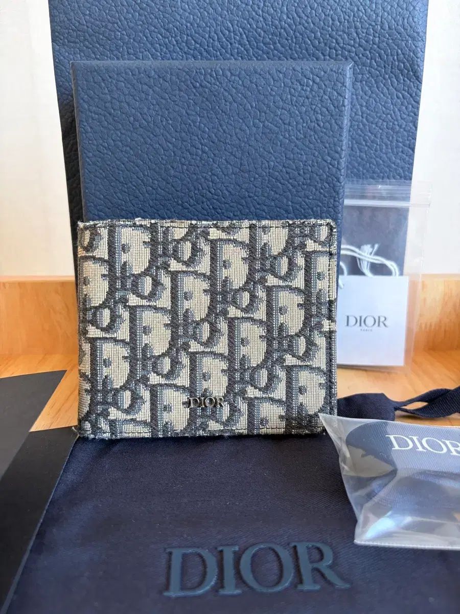 S級/フルセット Dior コンパクト オブリーク 二つ折り財布