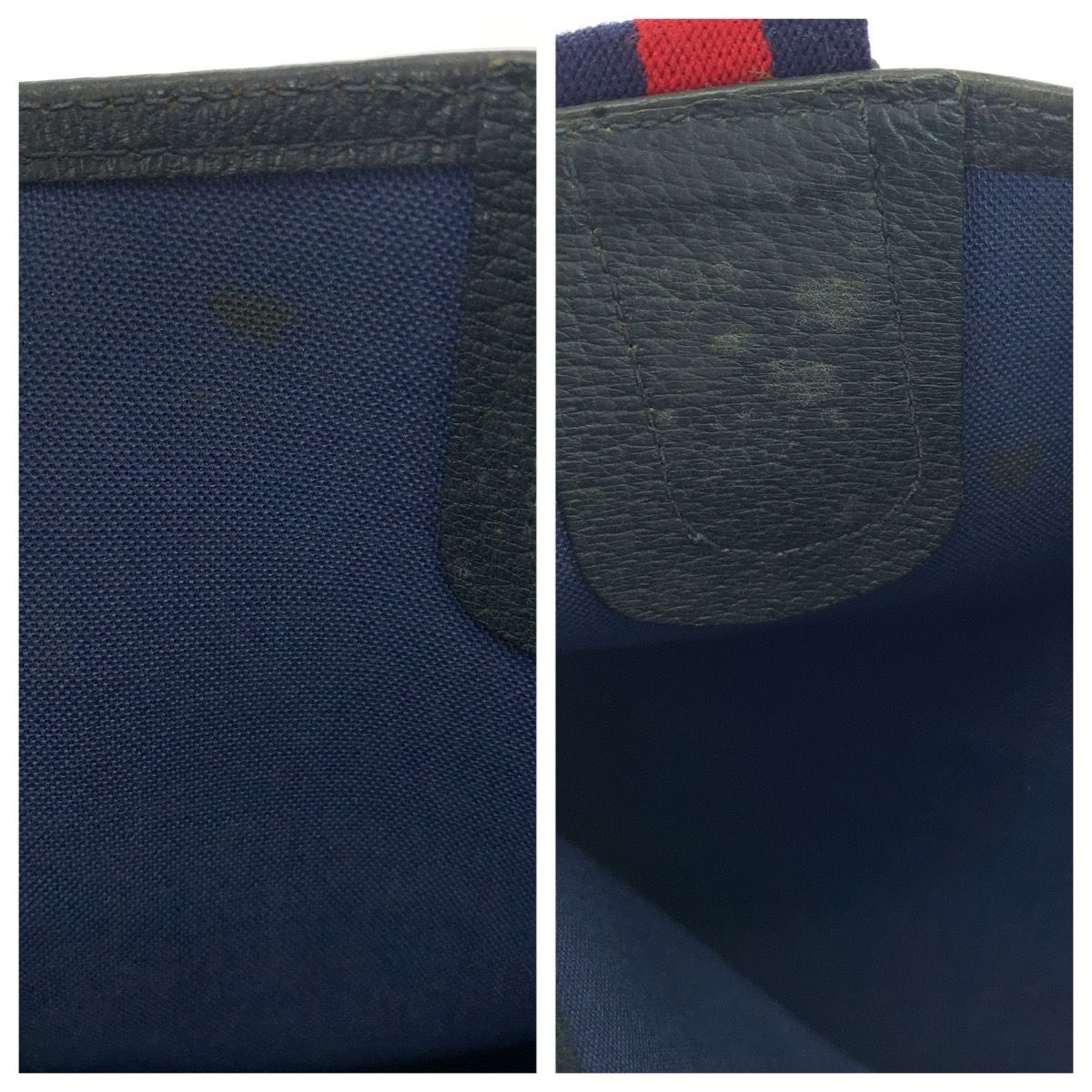 美品 GUCCI グッチ オールドグッチ シェリーライン ネイビー レッド GG