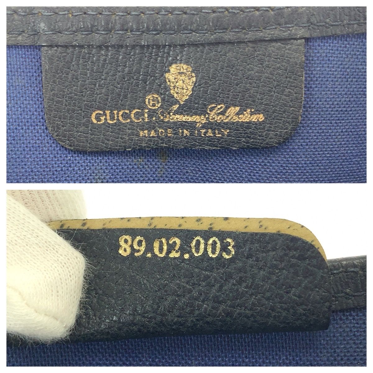 美品 GUCCI グッチ オールドグッチ シェリーライン ネイビー レッド GG
