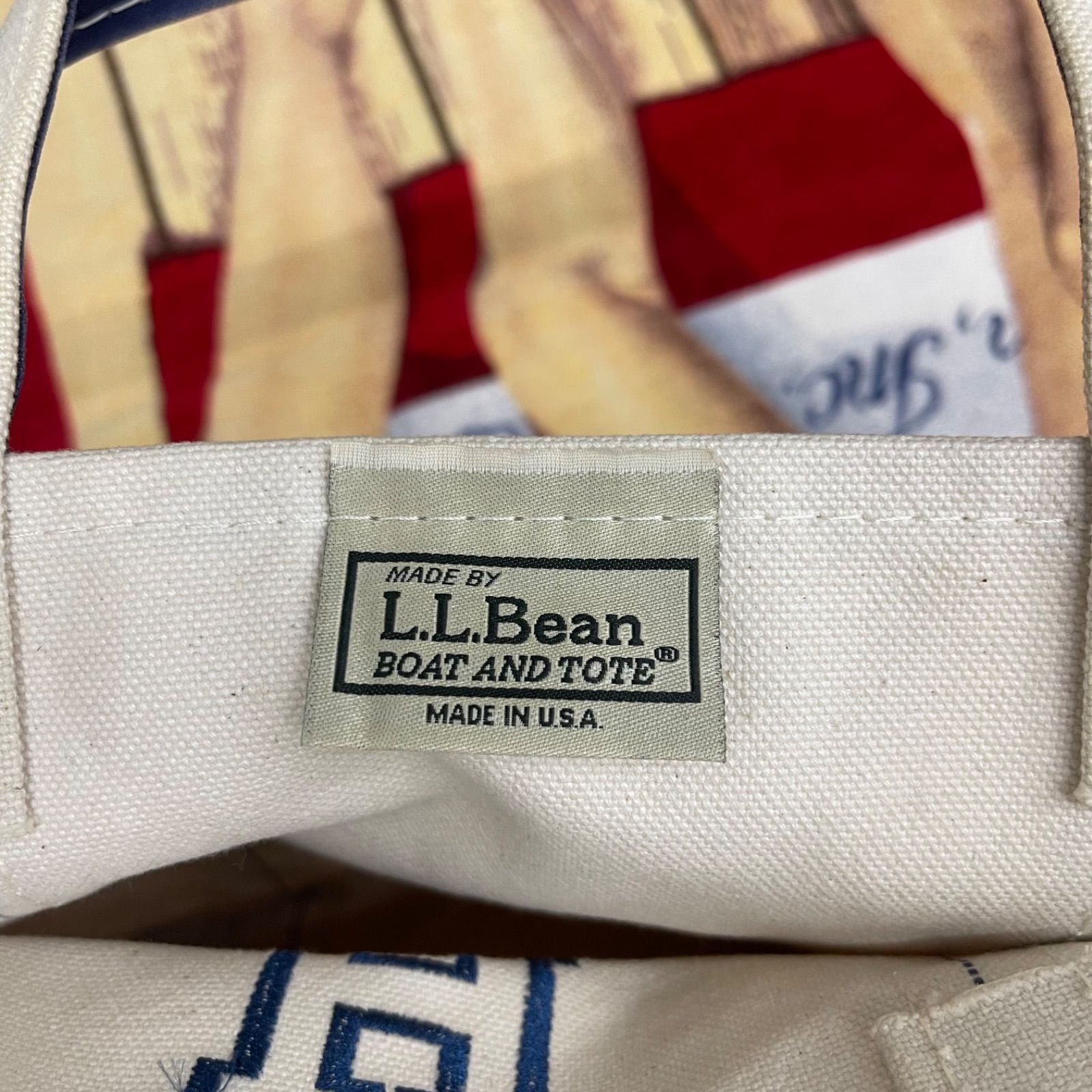 L.L.Bean ボートアンドトート USA製 刺繍Hネイビー - メルカリ