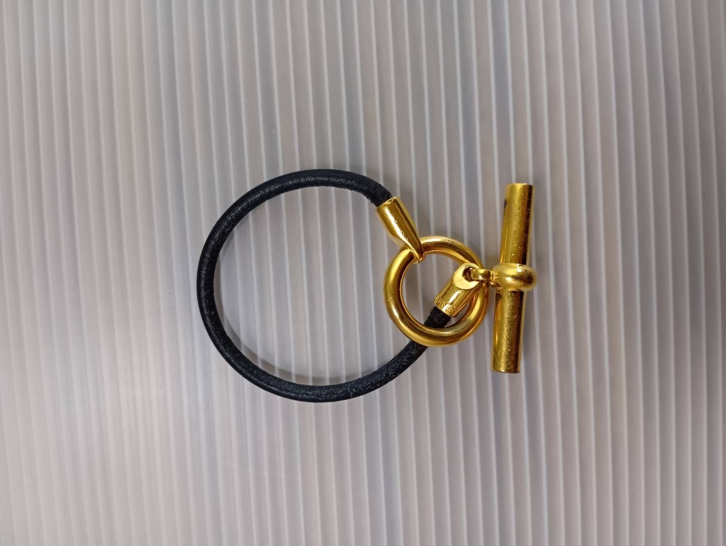 HERMES エルメス グレナン レザー ゴールド金具 ブレスレット 箱付き