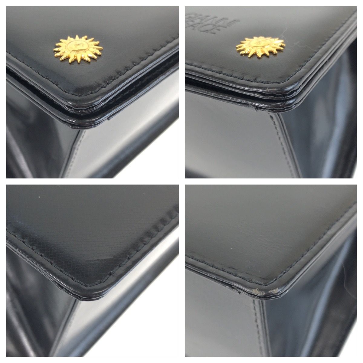 美品 VERSACE ヴェルサーチ サンバースト ブラック 黒 ゴールド金具