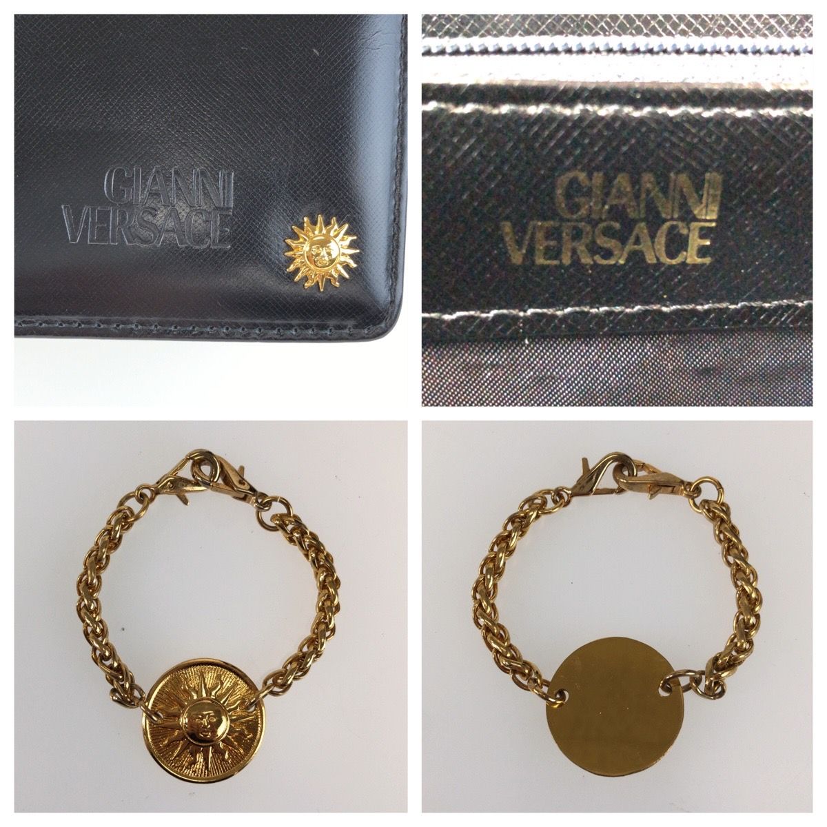 美品 VERSACE ヴェルサーチ サンバースト ブラック 黒 ゴールド金具