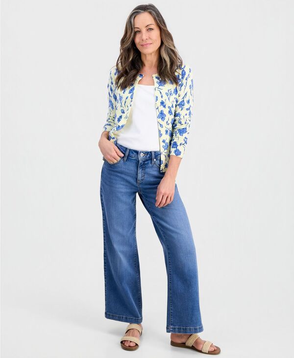 スタイルアンドコー レディース ボトムス デニムパンツ プチ ジーンズ Style Co Petite HighRise WideLeg Jeansun Wash