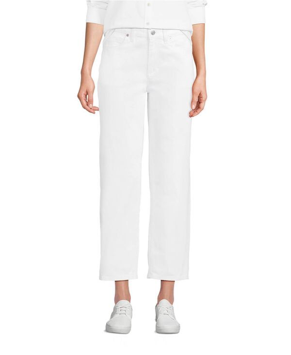 ランズエンド レディース ボトムス デニムパンツ プチ ジーンズ Lands End Petite Soft Denimid Rise Relaxed Straight Crop Jeans Whit 15,251円
