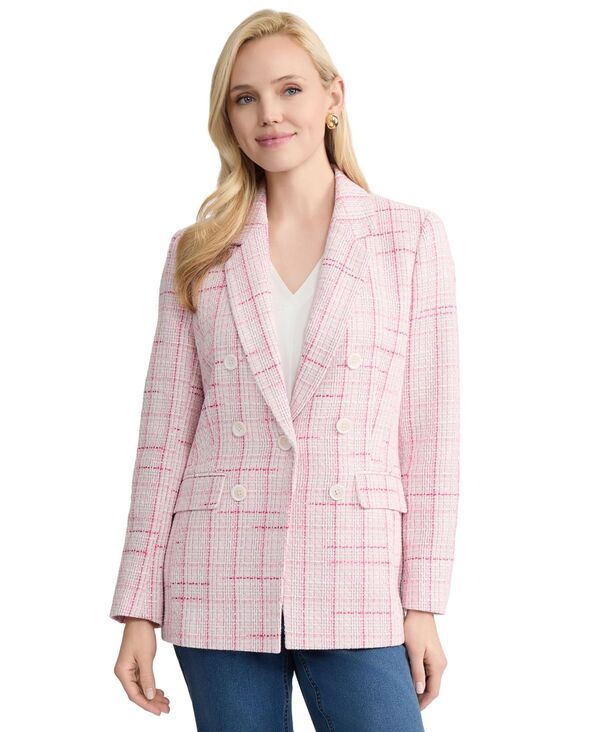 ジョーンズニューヨーク レディース アウター ジャケット・ブルゾン ツイード Jones New York Womens OneButtonotch Collar Tweed Jacket Petal 15,895円