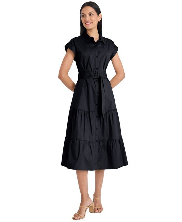 マギーロンドン レディース トップス シャツ Maggy London Womens Collared Shirt Dress Black ブラック