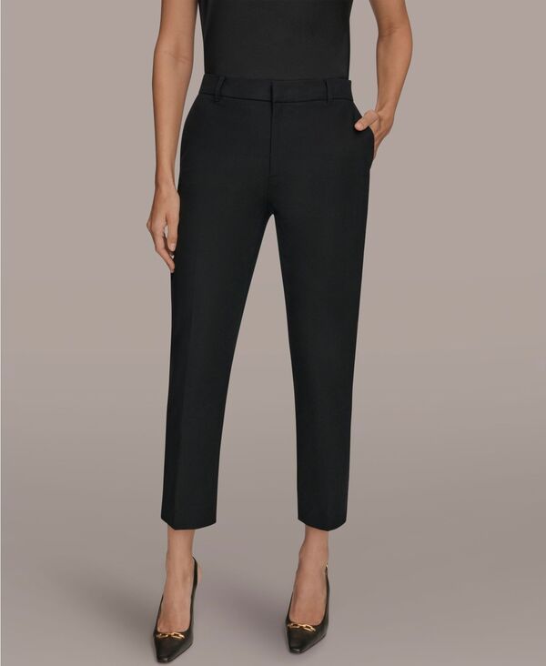 ダナ キャラン ニューヨーク レディース ボトムス カジュアルパンツ Donna Karanew York Womens FlatFront Stretch DoubleLayer Pants Bla