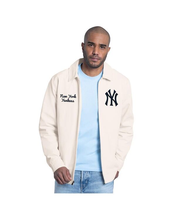 スターター メンズ アウター ジャケット・ブルゾン Starter Mens White New York Yankees Franchise Lightweight FullZip Jacket W