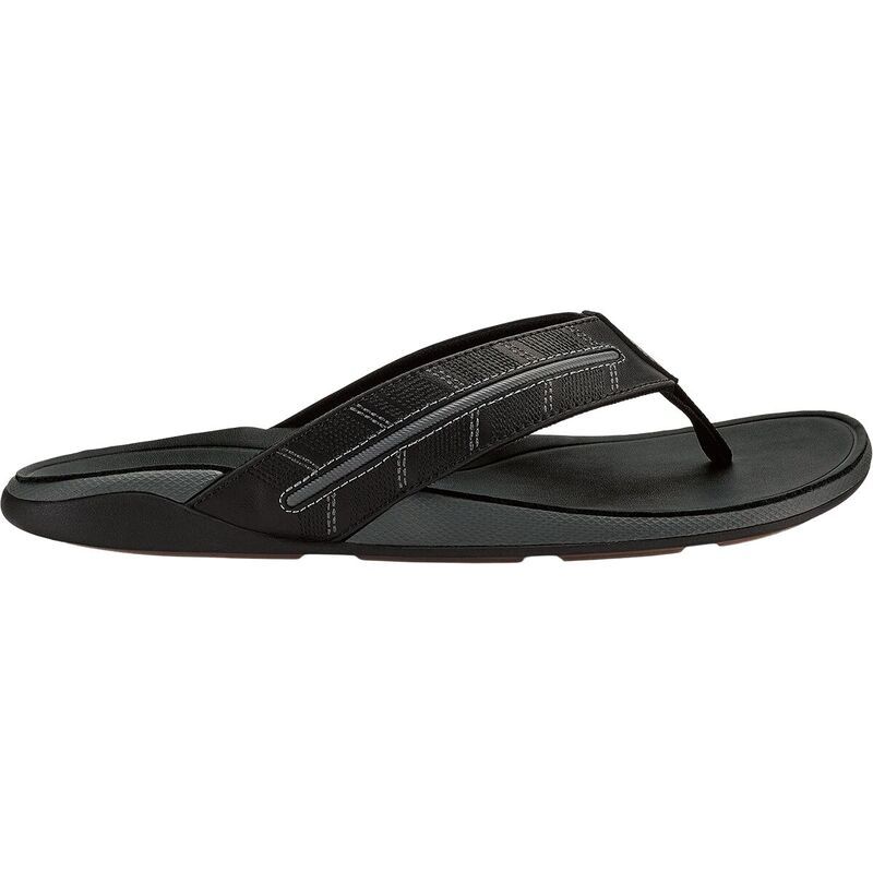 オルカイ メンズ シューズ サンダル Olukai Tuahine Palm Flip Flop Mens Lava RockDark Shadow